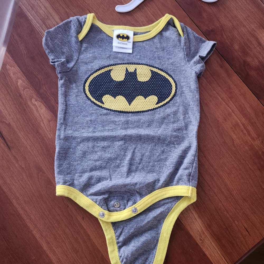 Batman Gray and Yellow Logo Bodysuit